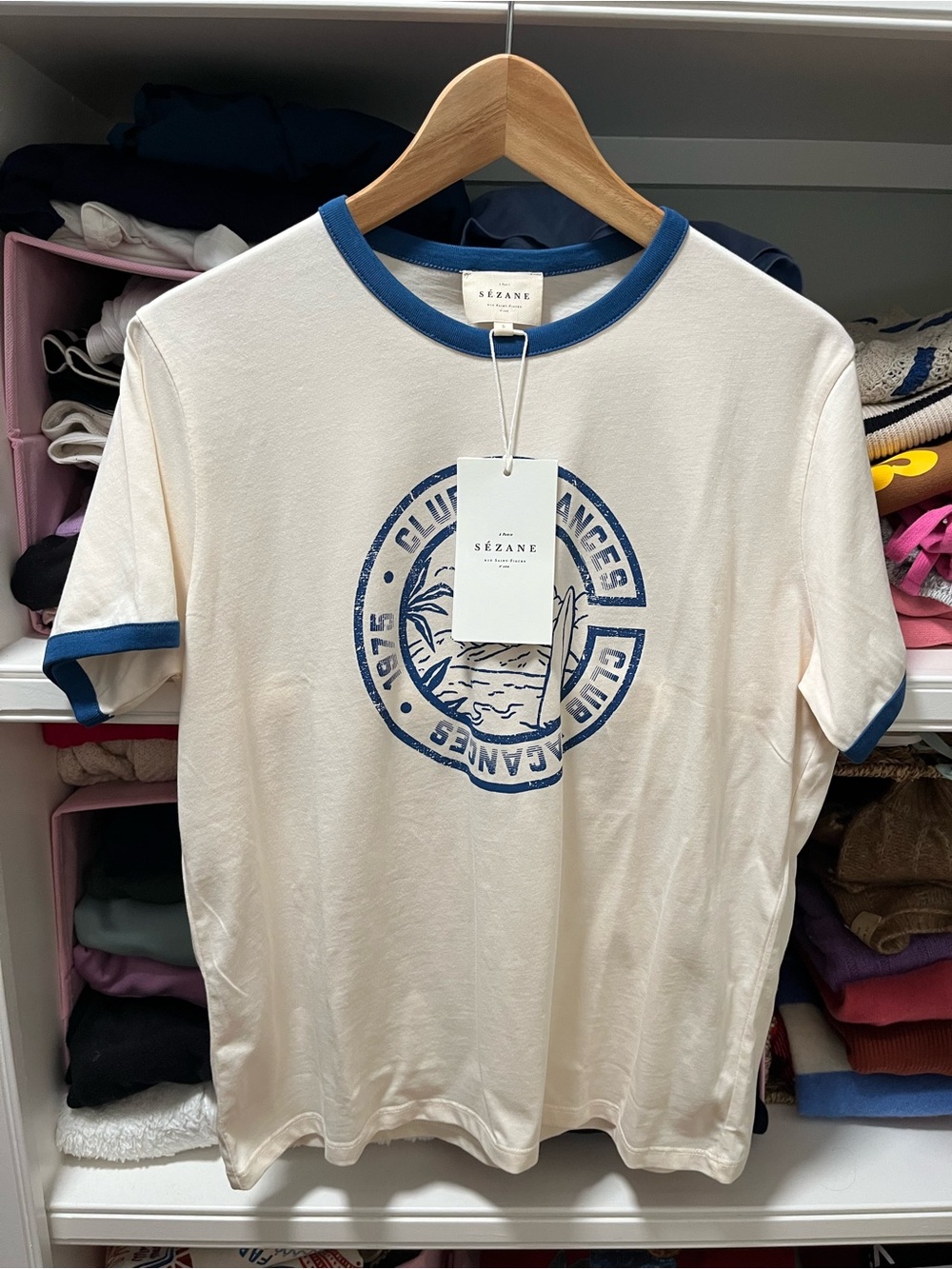 Sezane NWT Club Vacances T-shirt - Picture 5 of 6